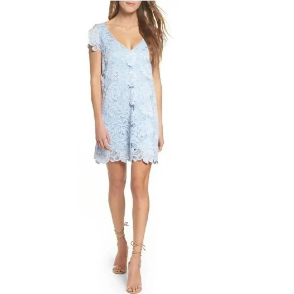 BB DAKOTA BY STEVE MADDEN Jacqueline Lace Shift Dress In Cyanide Plus size 16